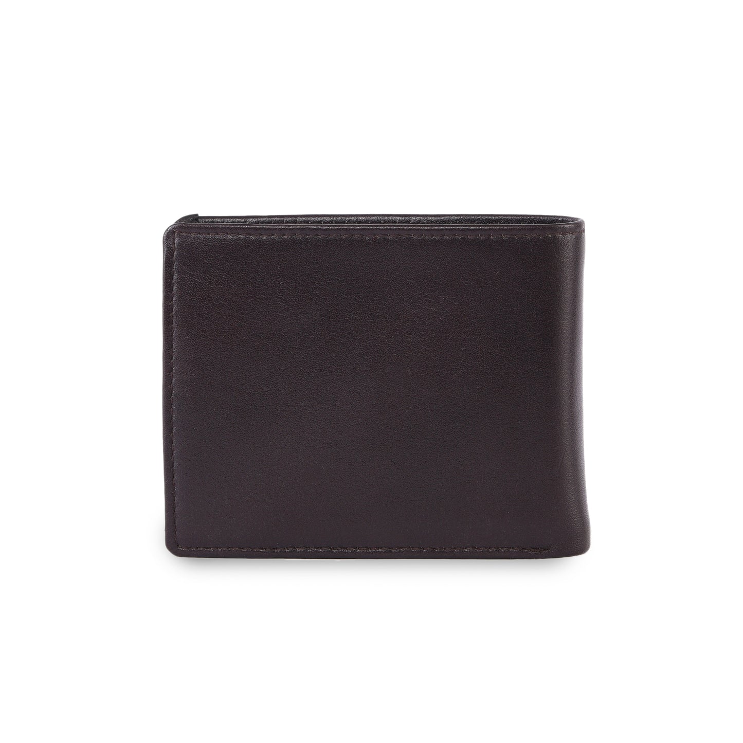 MARFIT Brown Genuine Leather Bifold Wallet – Classic Plain Design with Coin Pocket