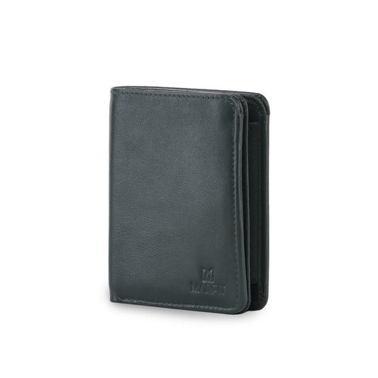 MARFIT Green Genuine Leather Notecase Wallet for Men – Slim Leather Wallet with Multiple Card Slots