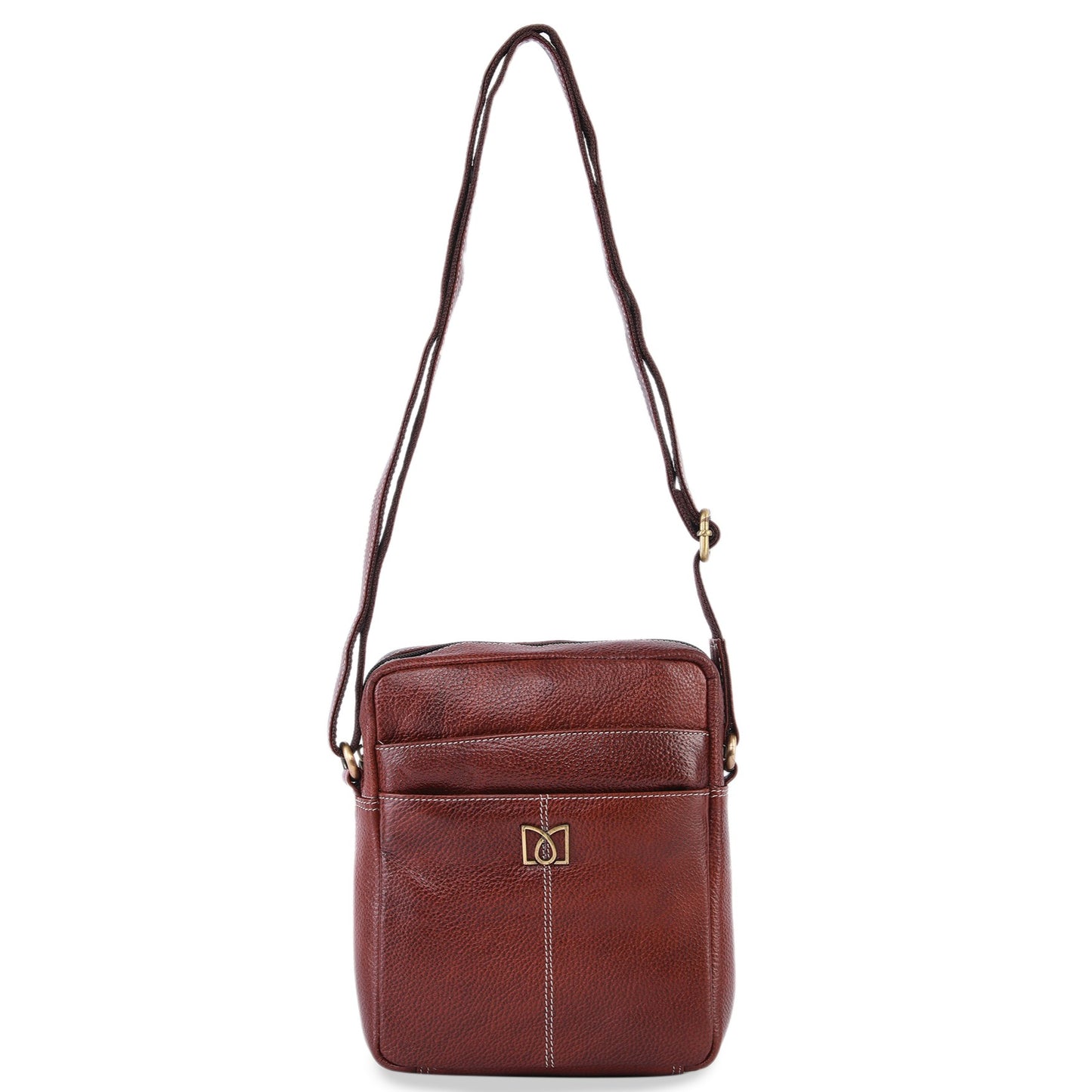 MARFIT Genuine Leather Crossbody Sling Bag for Men | Premium Leather Everyday Travel Bag | Brown