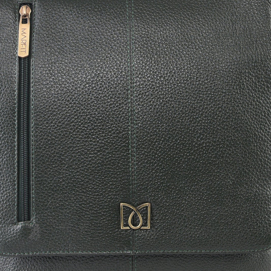 MARFIT Genuine Leather Sling Bag for Men & Women – Green | Premium Leather Crossbody Bag | SB1893001GRN