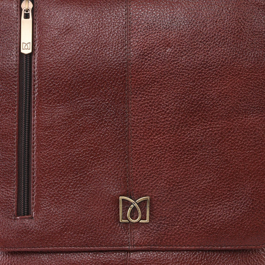 MARFIT Genuine Leather Sling Bag for Men & Women – Brown | Crossbody Messenger Bag | SB1893001BRN