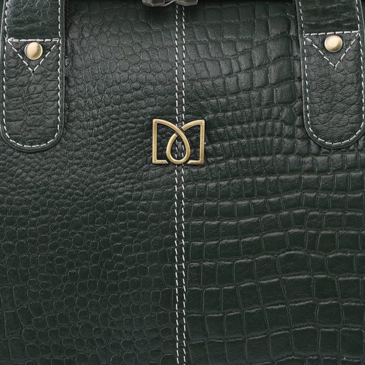 MARFIT Green Crocodile Leather Laptop Messenger Bag