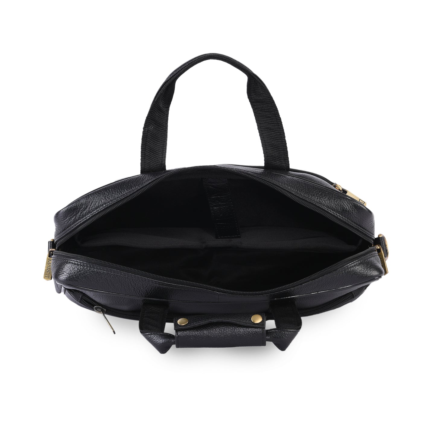 MARFIT Black Genuine Leather Messenger Bag – Multi Pocket Laptop Office Bag