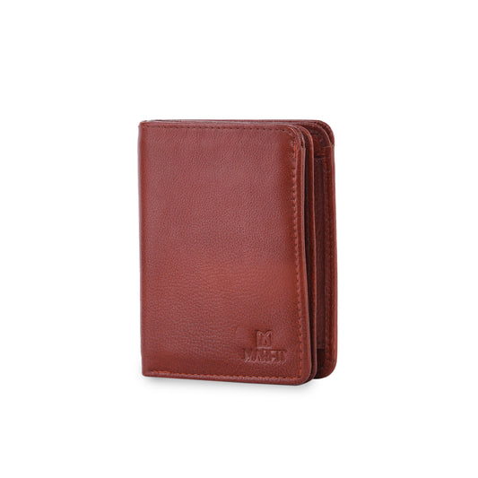 MARFIT Tan Genuine Leather Notecase Wallet for Men – Slim Leather Wallet with Multiple Card Slots