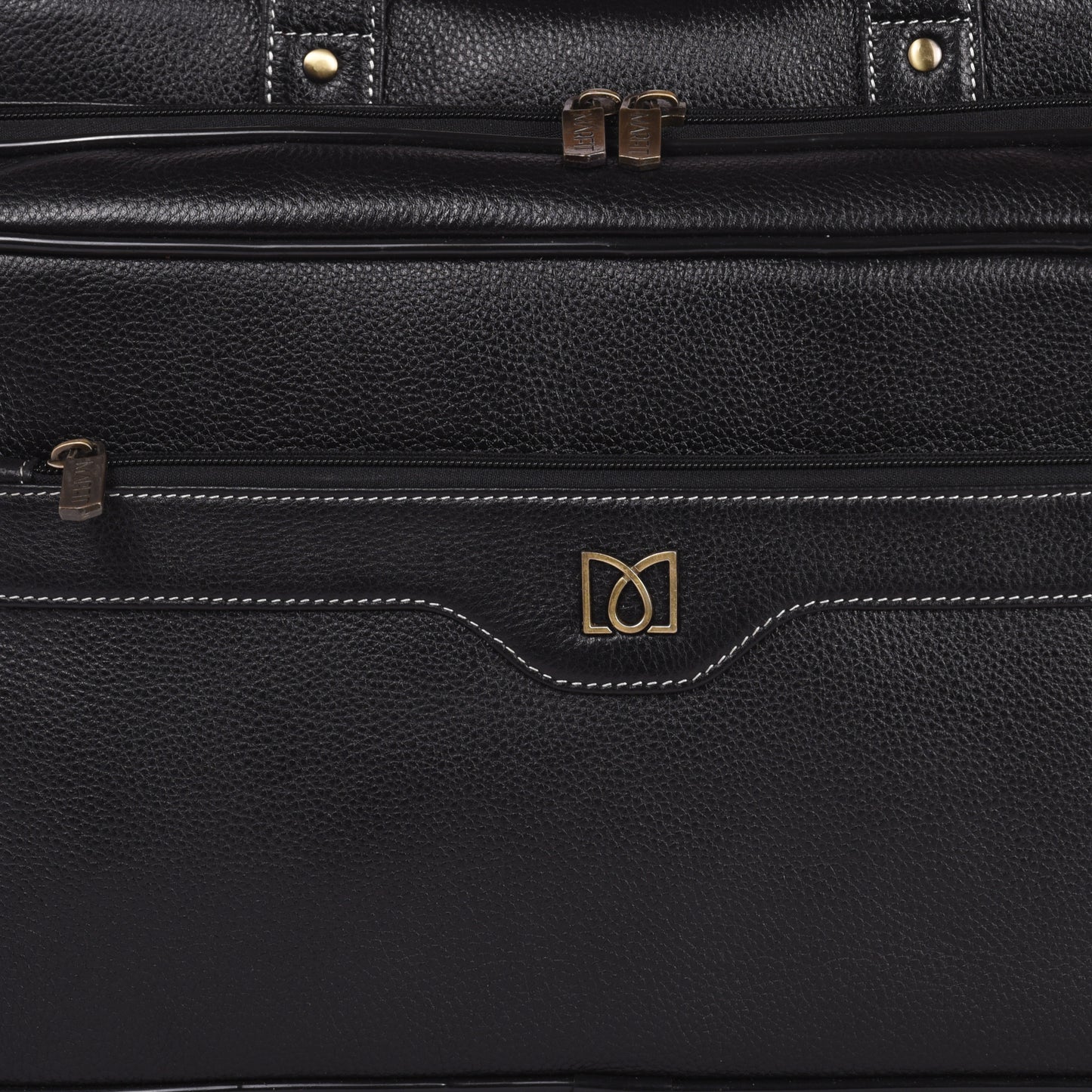 MARFIT Black Genuine Leather Laptop Messenger Bag – Dual Compartment Office Briefcase