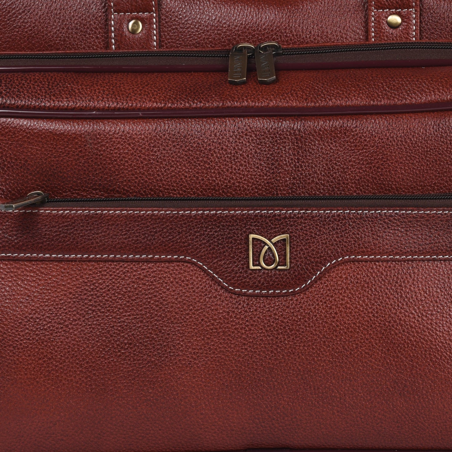MARFIT Brown Genuine Leather Laptop Messenger Bag – Dual Compartment Office Briefcase