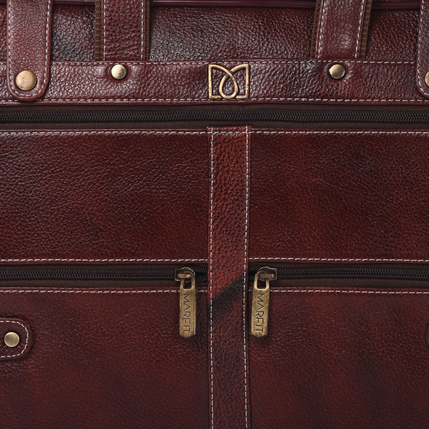 MARFIT Brown Genuine Leather Messenger Bag – Multi Pocket Laptop & Office Bag