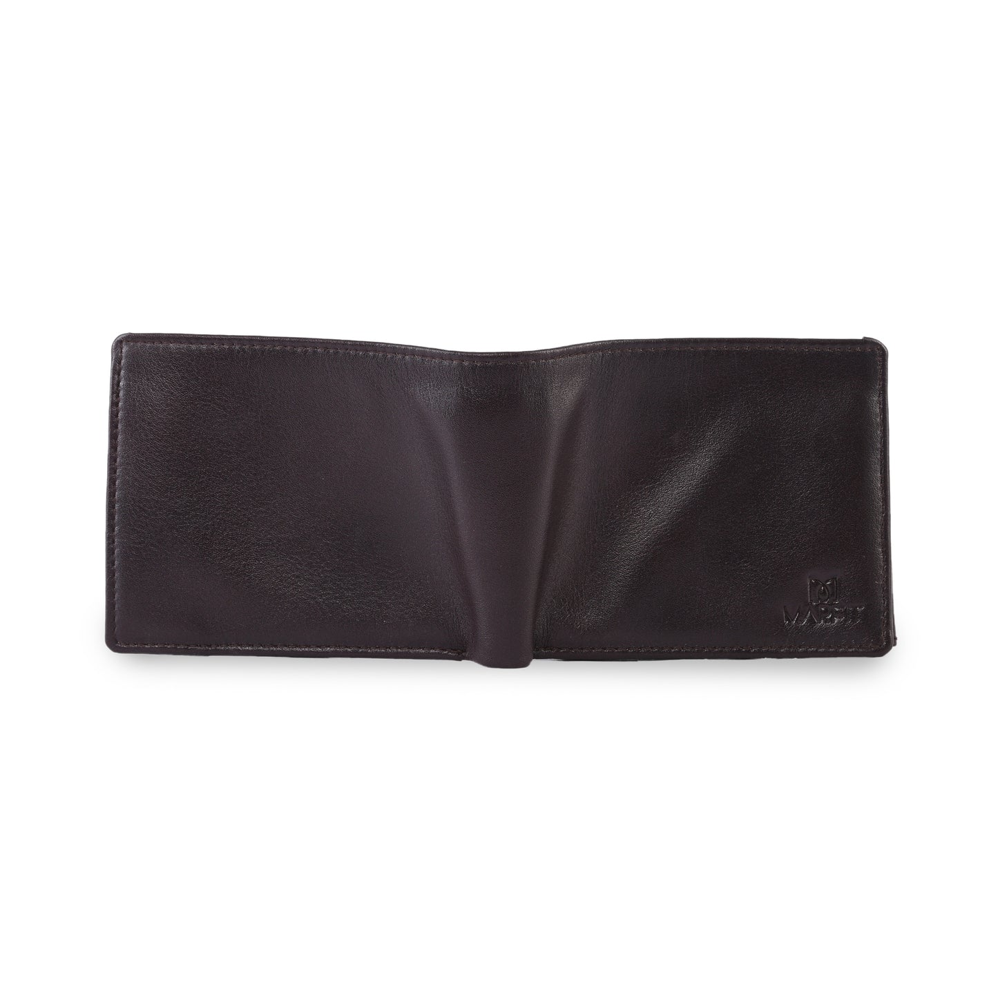 MARFIT Brown Genuine Leather Bifold Wallet – Classic Plain Design with Coin Pocket