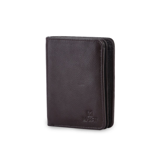 MARFIT Brown Genuine Leather Notecase Wallet for Men – Slim Leather Wallet with Multiple Card Slots