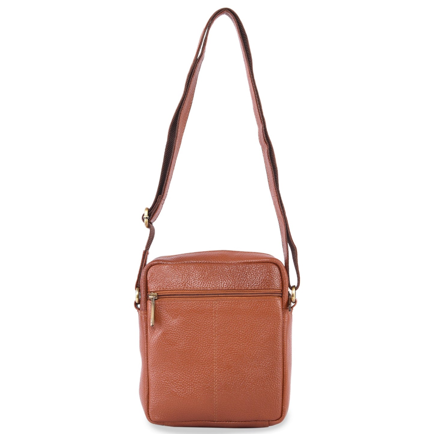 MARFIT Genuine Leather Sling Bag for Men | Premium Crossbody Messenger Bag with Multiple Zip Pockets | Tan | SB1893002TAN