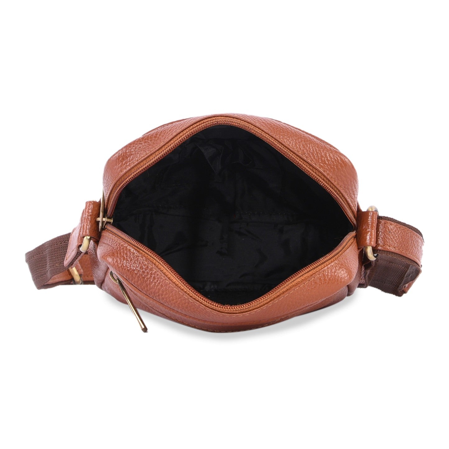 MARFIT Genuine Leather Sling Bag for Men | Premium Crossbody Messenger Bag with Multiple Zip Pockets | Tan | SB1893002TAN