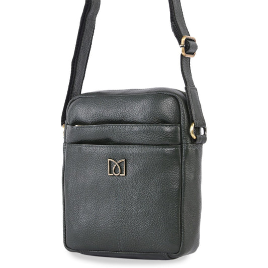 MARFIT Genuine Leather Crossbody Sling Bag for Men | Premium Leather Everyday Travel Bag | Green