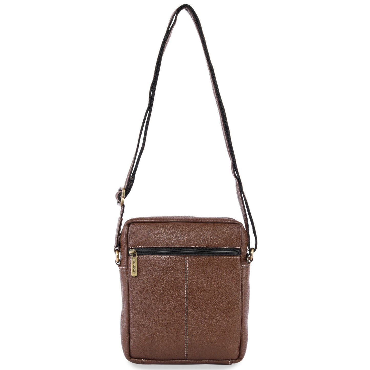 MARFIT Genuine Leather Sling Bag for Men | Crossbody Messenger Bag with Multiple Zip Pockets | Desert Brown | SB1893002DESBRN