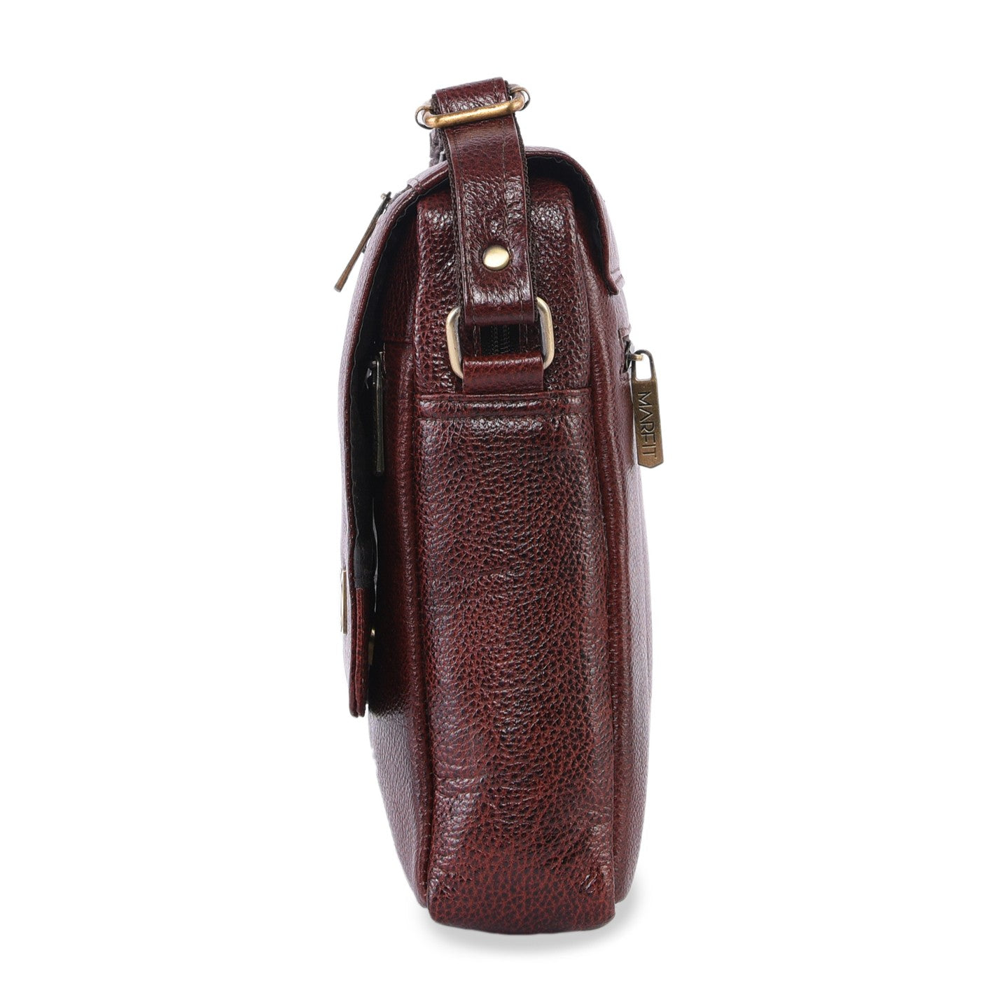 MARFIT Genuine Brown Leather Crossbody Sling Bag for Men & Women
