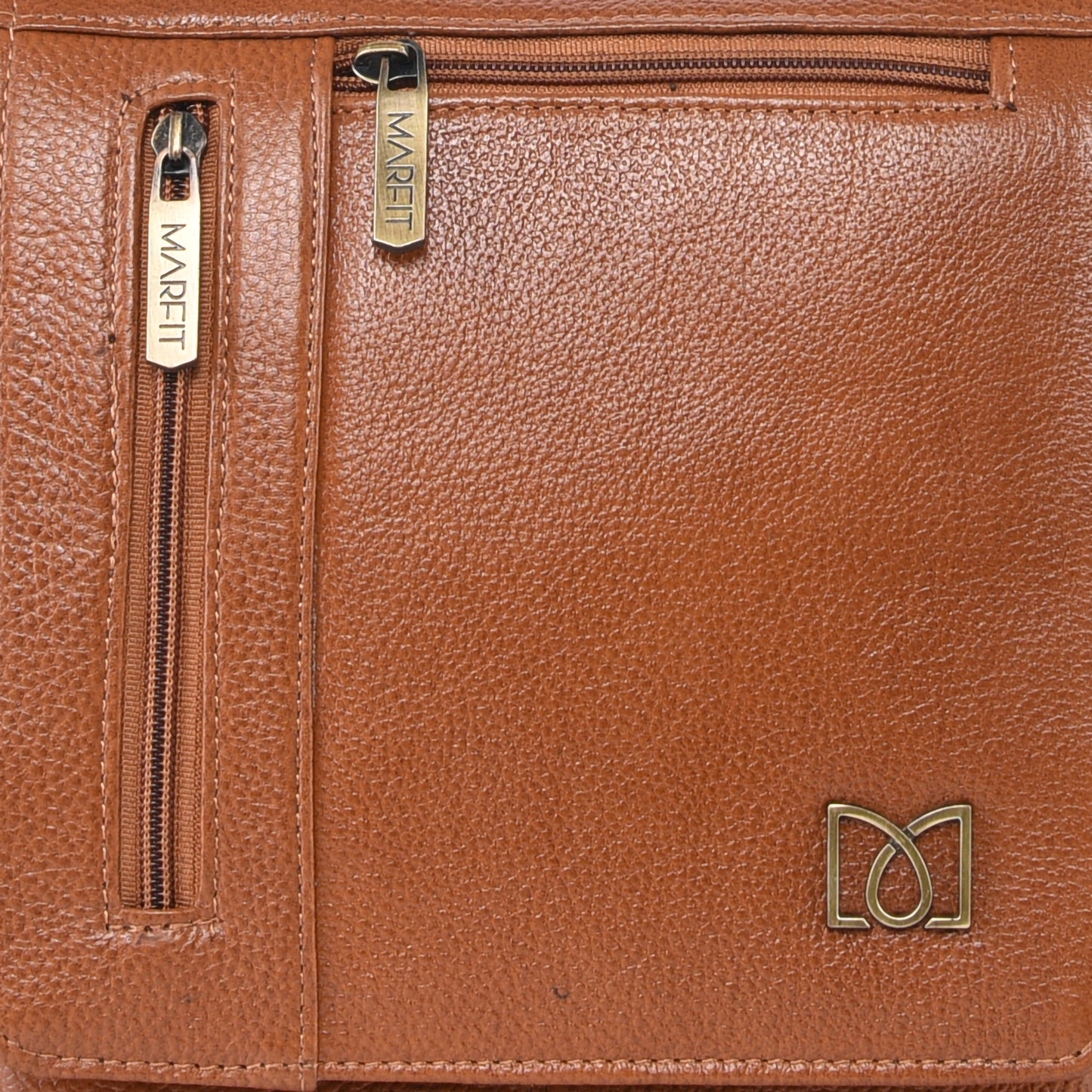 MARFIT Genuine Tan Leather Crossbody Sling Bag for Men & Women