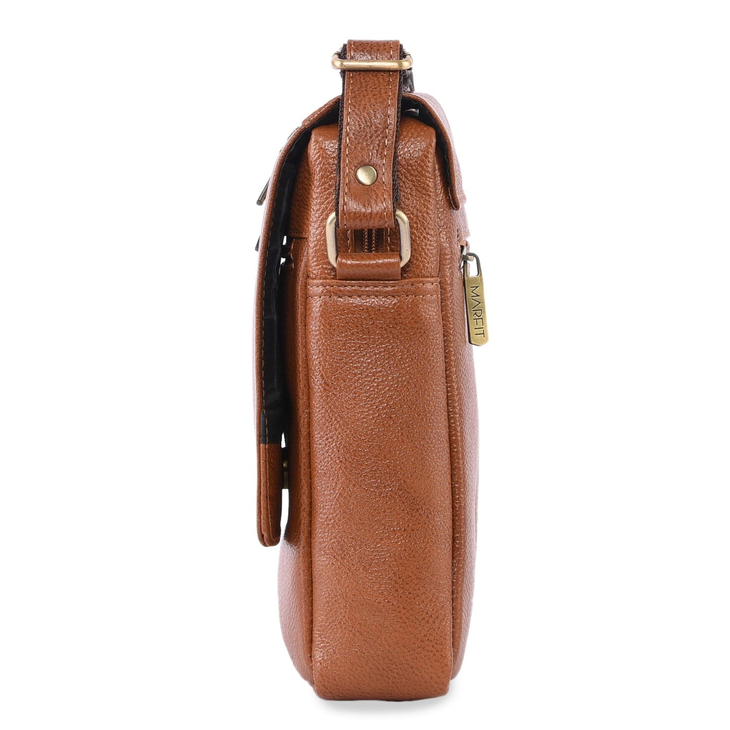 MARFIT Genuine Tan Leather Crossbody Sling Bag for Men & Women