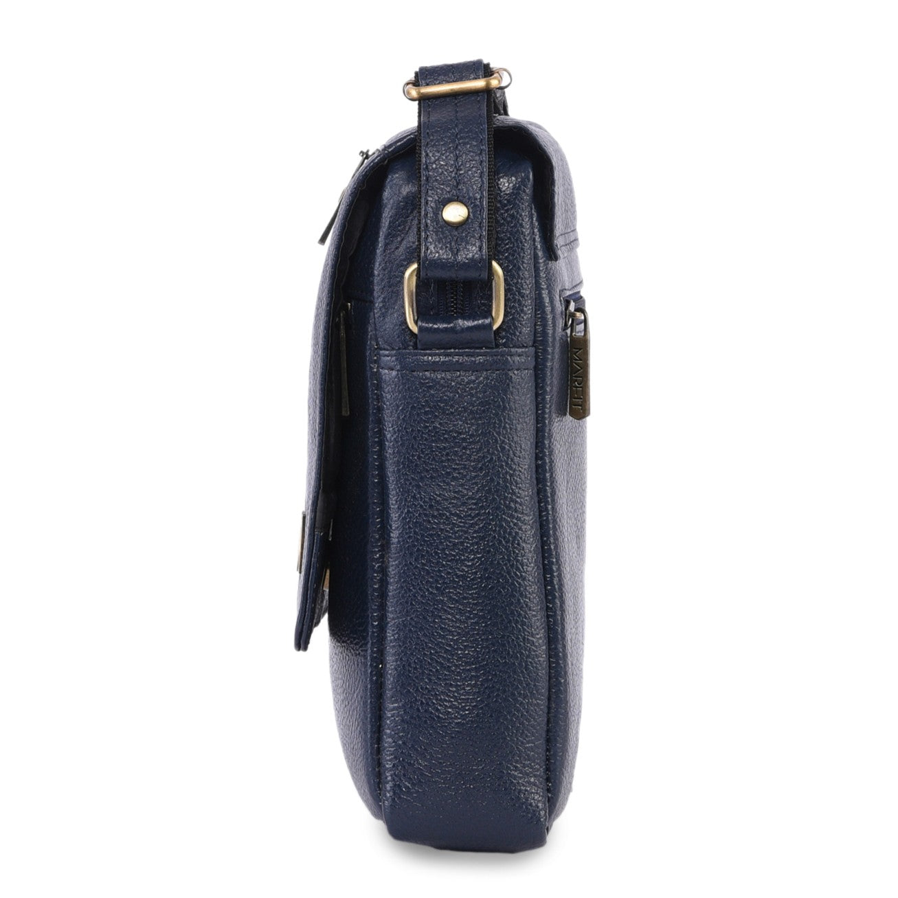 MARFIT Genuine Blue Leather Crossbody Sling Bag for Men & Women