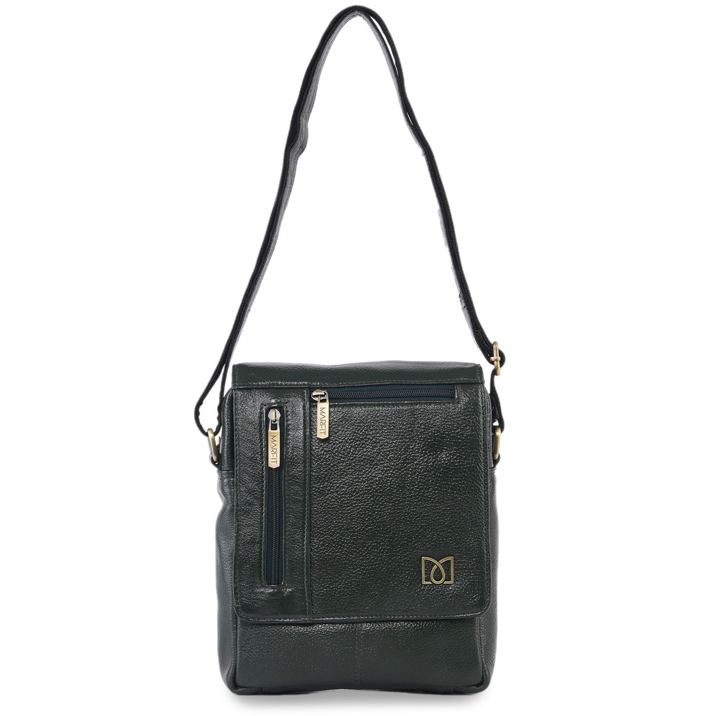 MARFIT Genuine Green Leather Crossbody Sling Bag for Men & Women