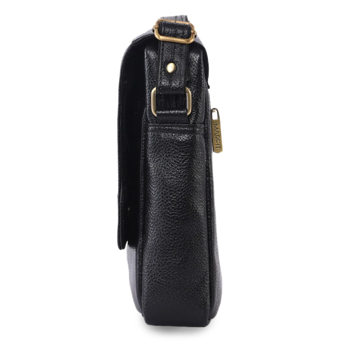 MARFIT Genuine Leather Crossbody Sling Bag for Men – Black | Adjustable Strap | Multiple Zip Pockets