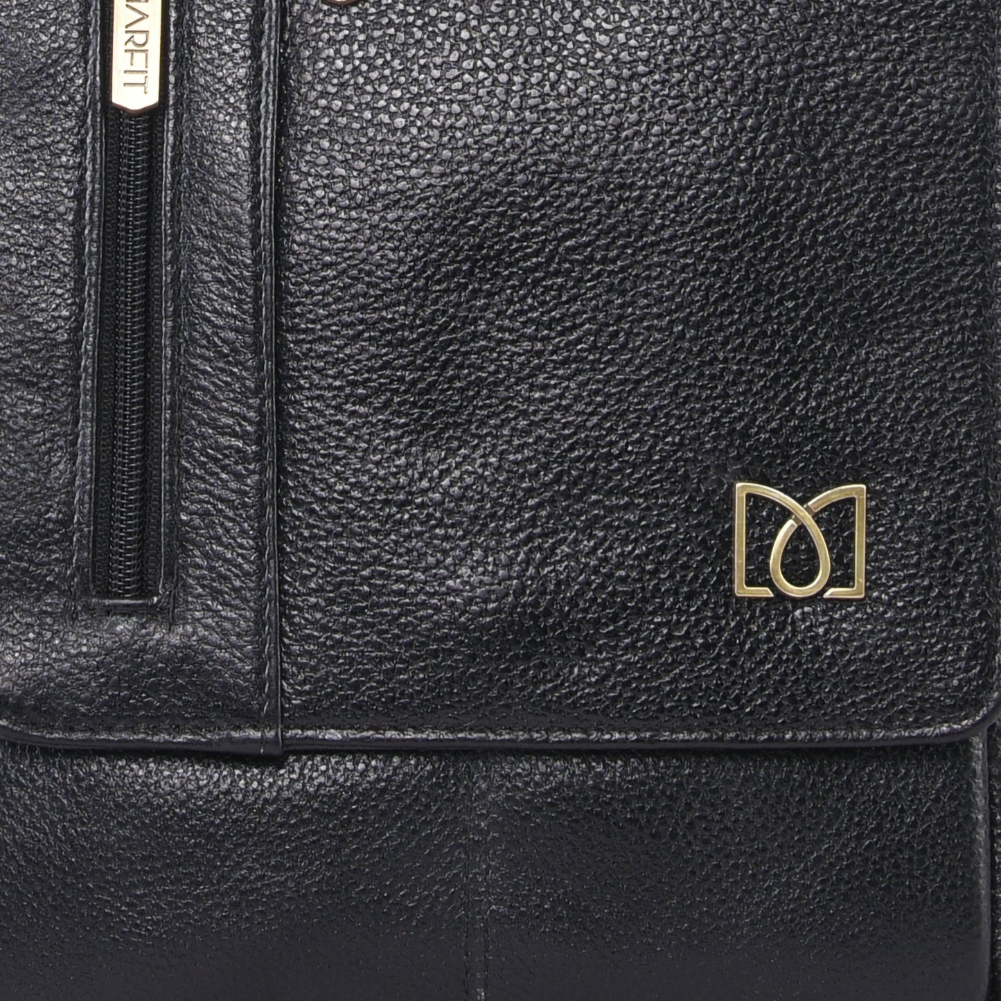 MARFIT Genuine Leather Crossbody Sling Bag for Men – Black | Adjustable Strap | Multiple Zip Pockets