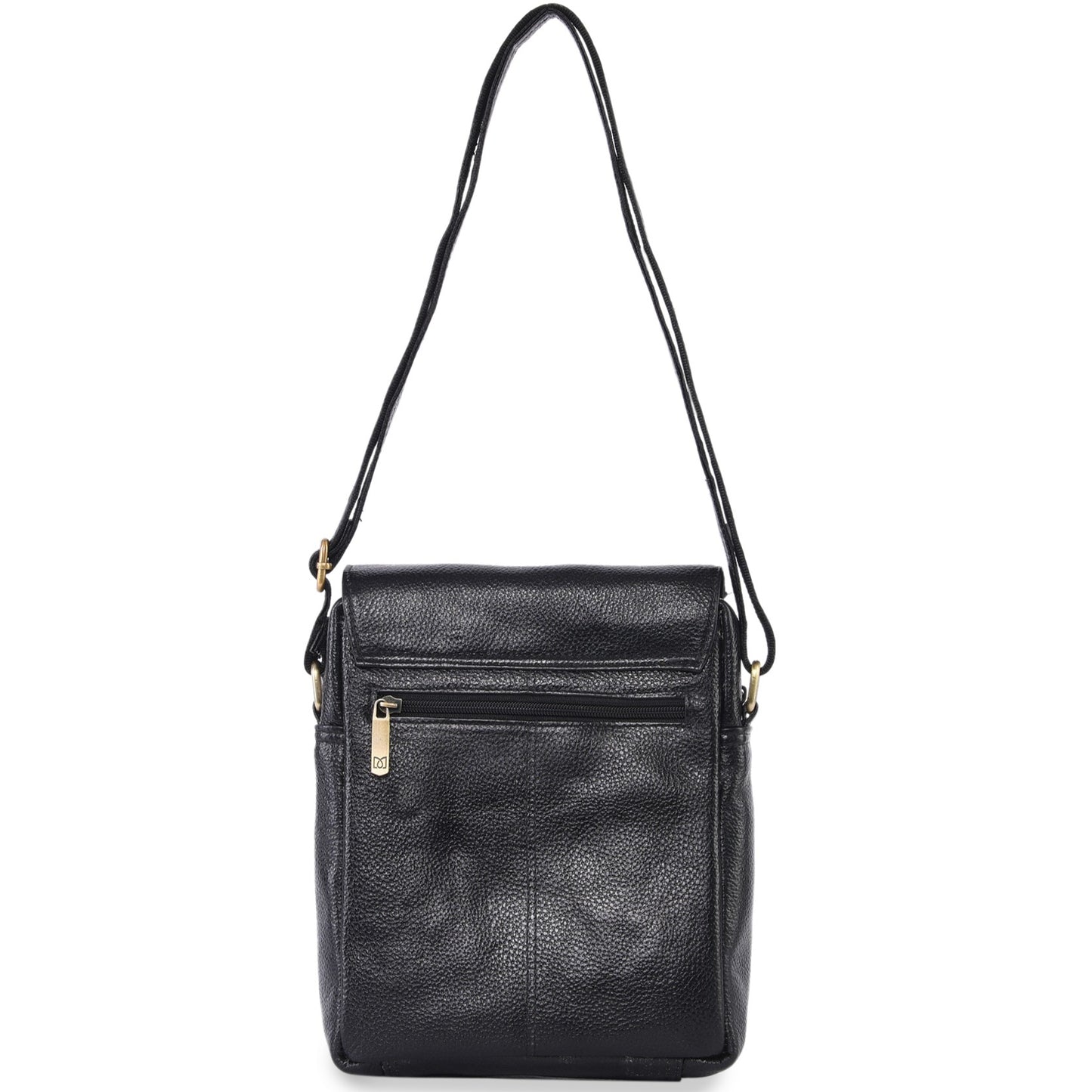 MARFIT Genuine Leather Crossbody Sling Bag for Men – Black | Adjustable Strap | Multiple Zip Pockets