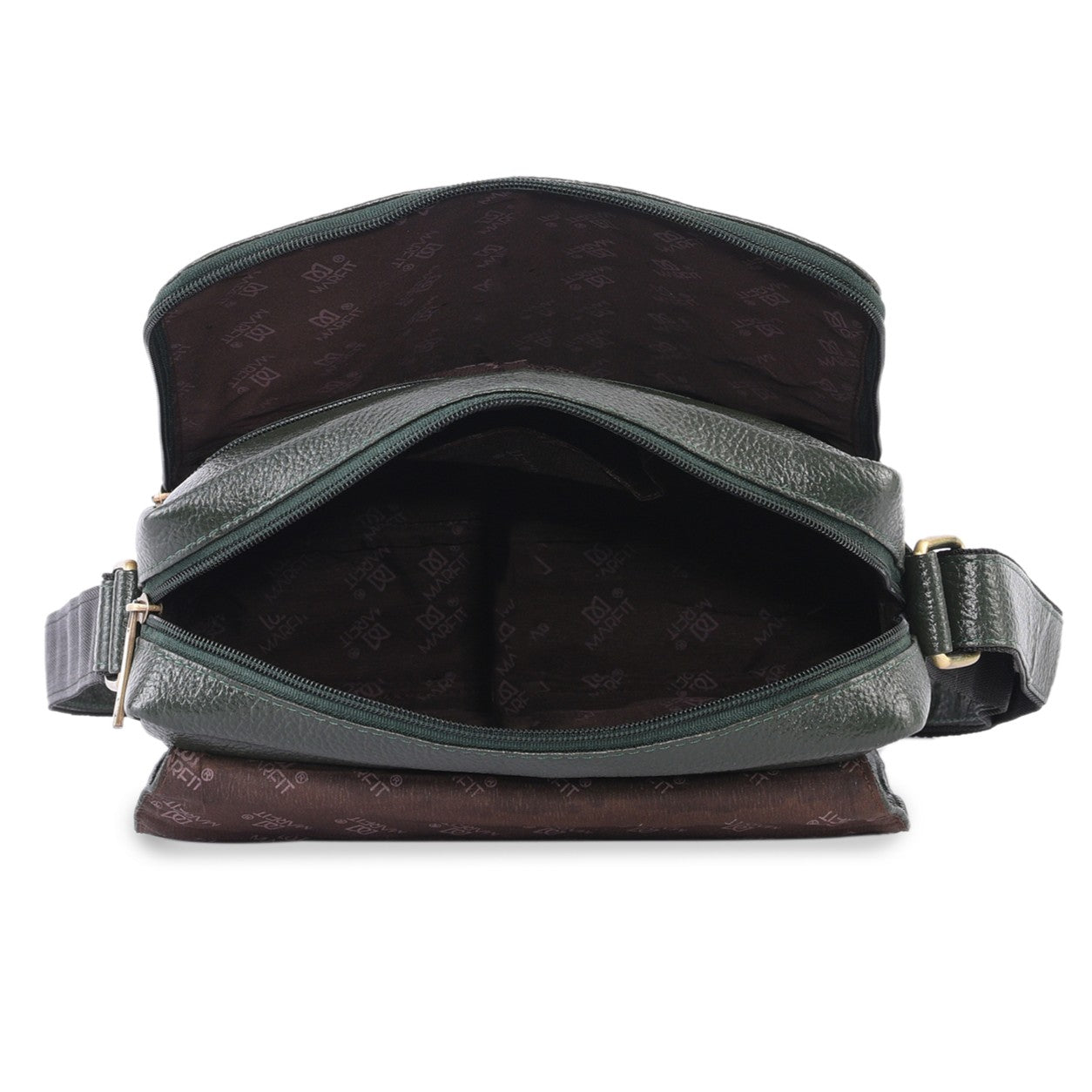MARFIT Genuine Leather Sling Bag for Men & Women – Green | Premium Leather Crossbody Bag | SB1893001GRN