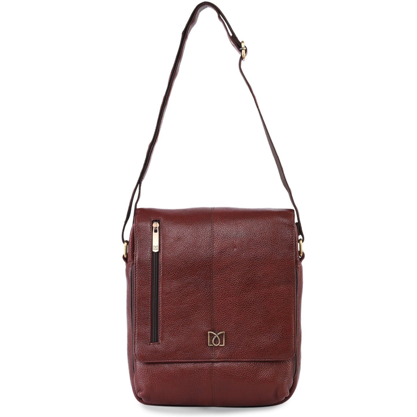 Premium Genuine Leather Sling Crossbody Bag for Men – Vertical Messenger Shoulder Bag SB1893001BRN