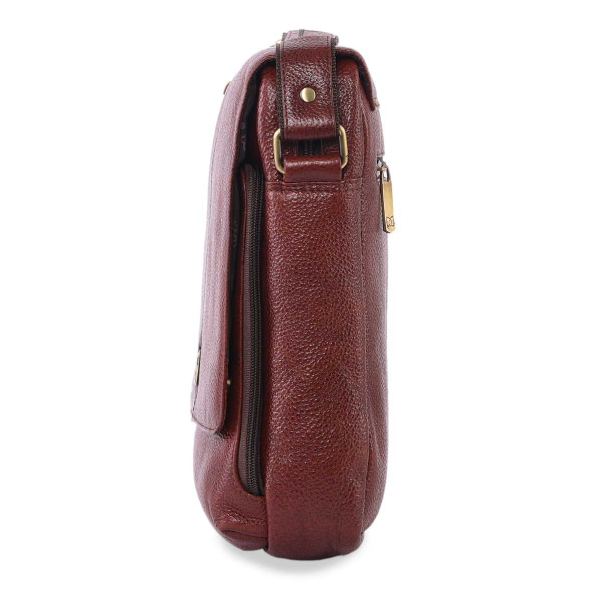 Premium Genuine Leather Sling Crossbody Bag for Men – Vertical Messenger Shoulder Bag SB1893001BRN