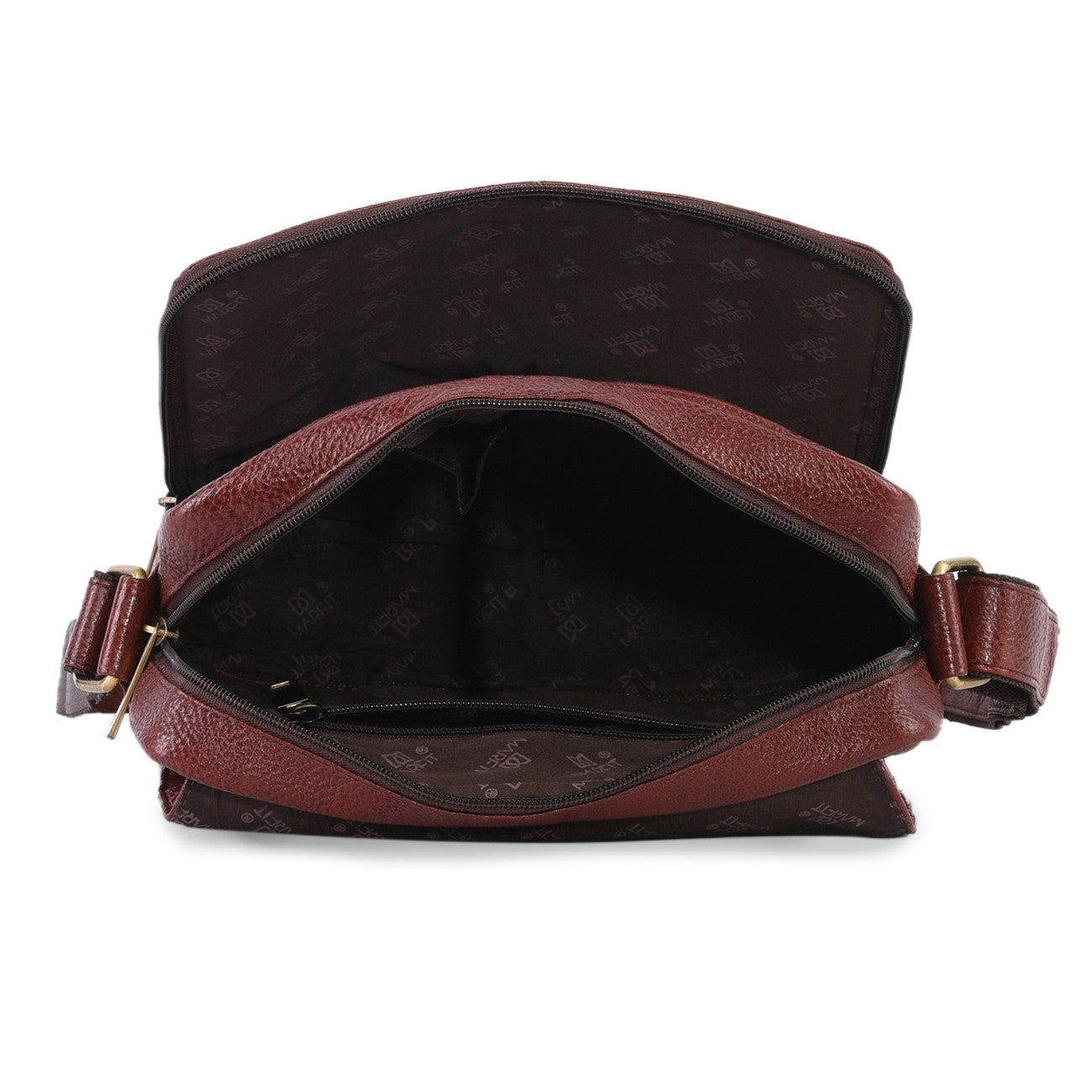Premium Genuine Leather Sling Crossbody Bag for Men – Vertical Messenger Shoulder Bag SB1893001BRN