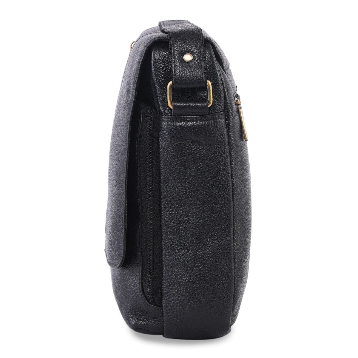 MARFIT Genuine Leather Sling Bag for Men & Women Black | Premium Crossbody Messenger Shoulder Bag | Office & Travel Bag