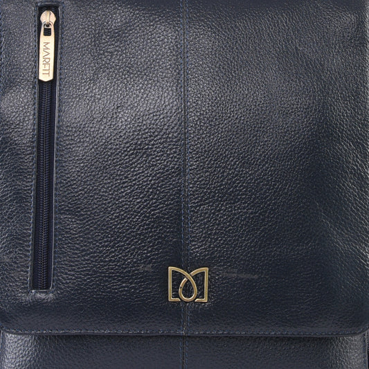 MARFIT Genuine Leather Sling Bag for Men & Women – Blue | Premium Leather Crossbody Bag | SB1893001BLUE