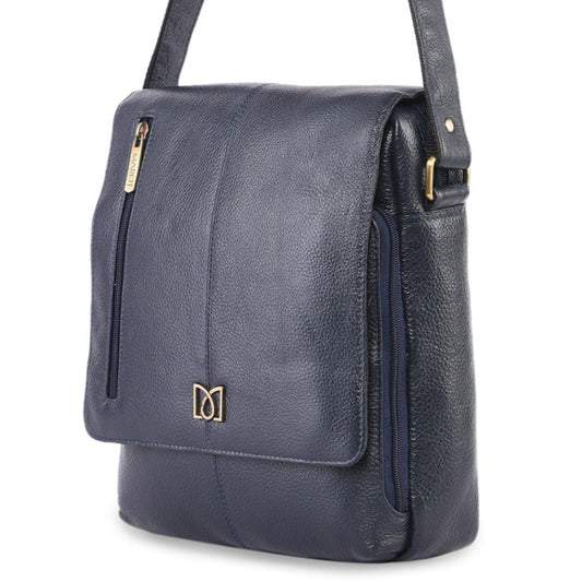 MARFIT Genuine Leather Sling Bag for Men & Women – Blue | Premium Leather Crossbody Bag | SB1893001BLUE