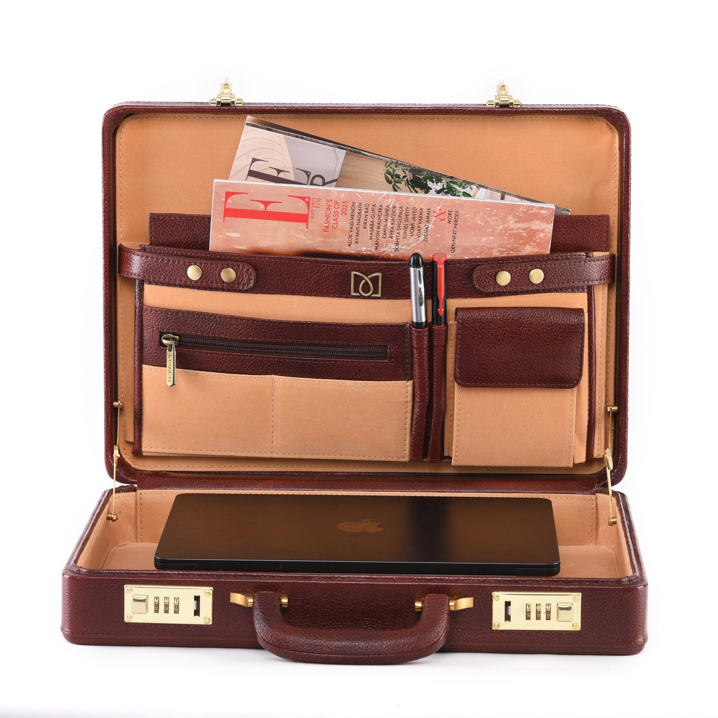 MARFIT Premium Genuine Leather Laptop Briefcase for Men – Luxury Business Office & Travel Bag BC1149002BRN