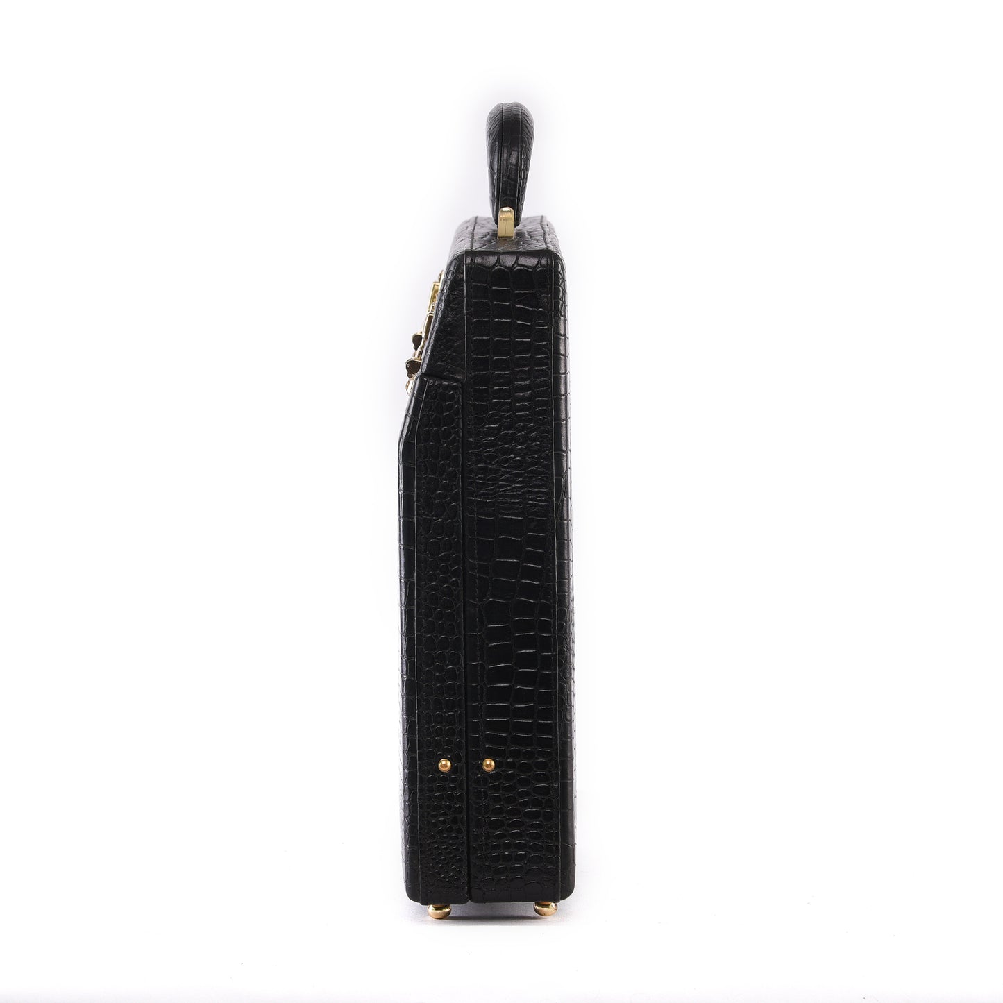 MARFIT Genuine Leather Crocodile Texture Executive Attaché Case | Premium Laptop Briefcase | Combination Lock | Black