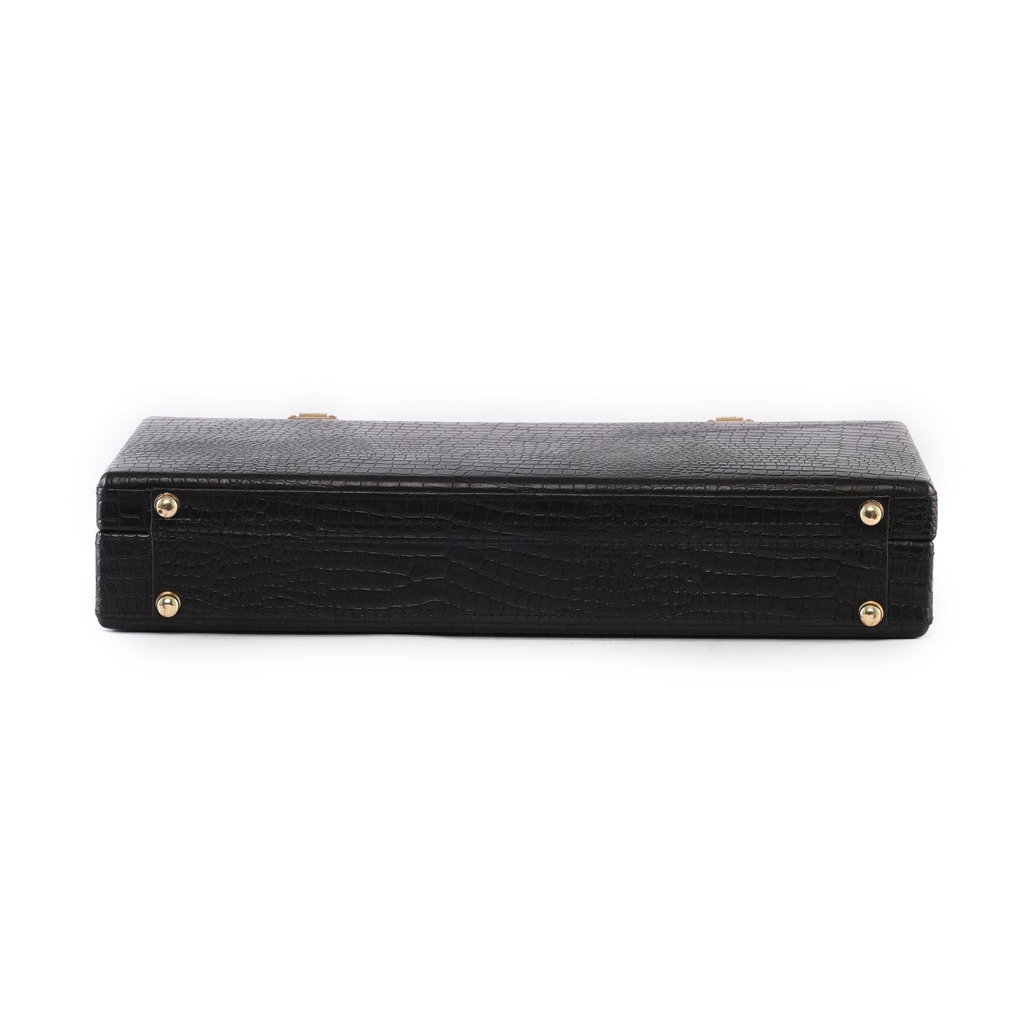MARFIT Genuine Leather Crocodile Texture Executive Attaché Case | Premium Laptop Briefcase | Combination Lock | Black
