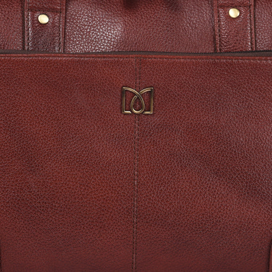 MARFIT Brown Genuine Leather Laptop Briefcase – Professional Office Messenger Bag