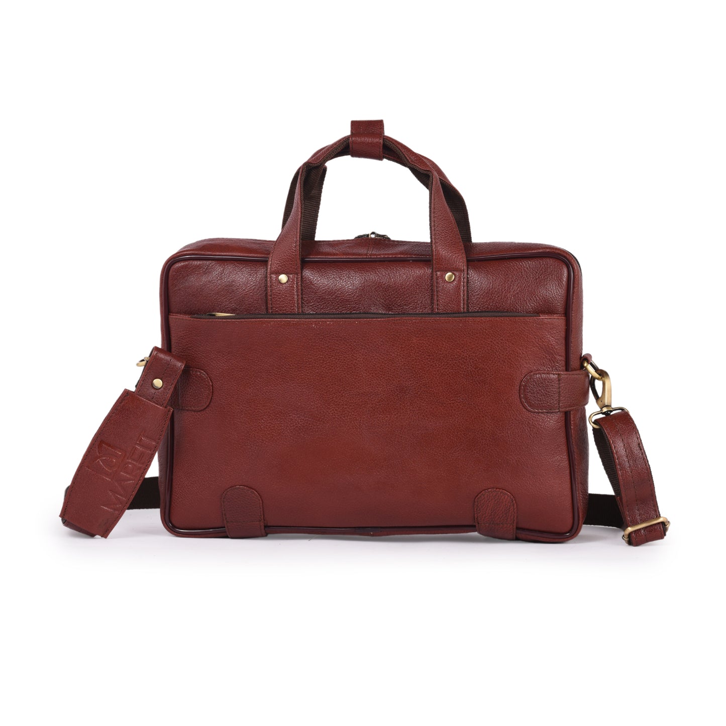 MARFIT Brown Genuine Leather Laptop Briefcase – Professional Office Messenger Bag