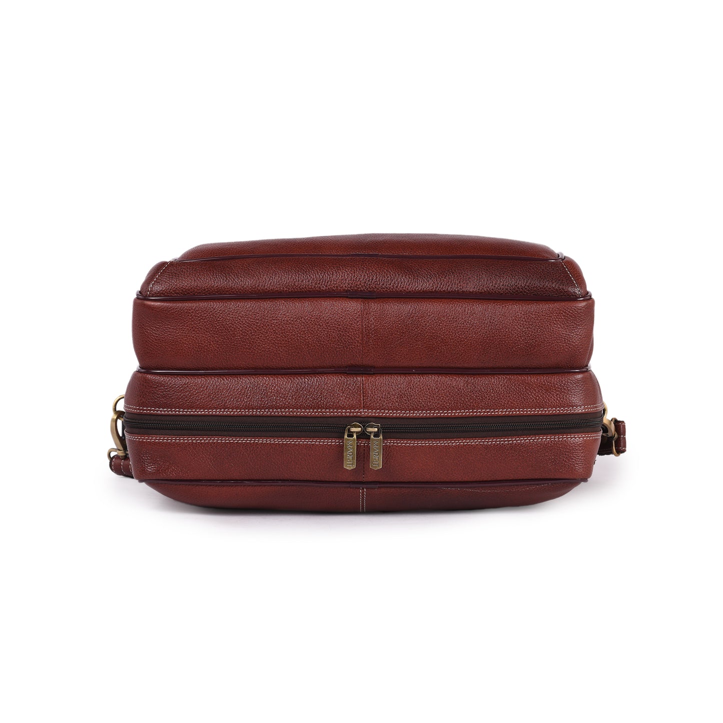 MARFIT Brown Genuine Leather Laptop Messenger Bag – Dual Compartment Office Briefcase