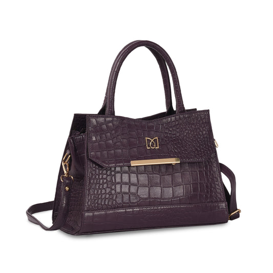MARFIT Genuine Leather Croc-Textured Handbag LB9329039