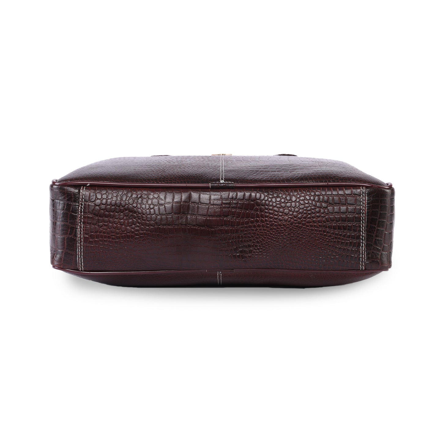 MARFIT Brown Crocodile Leather Laptop Messenger Bag