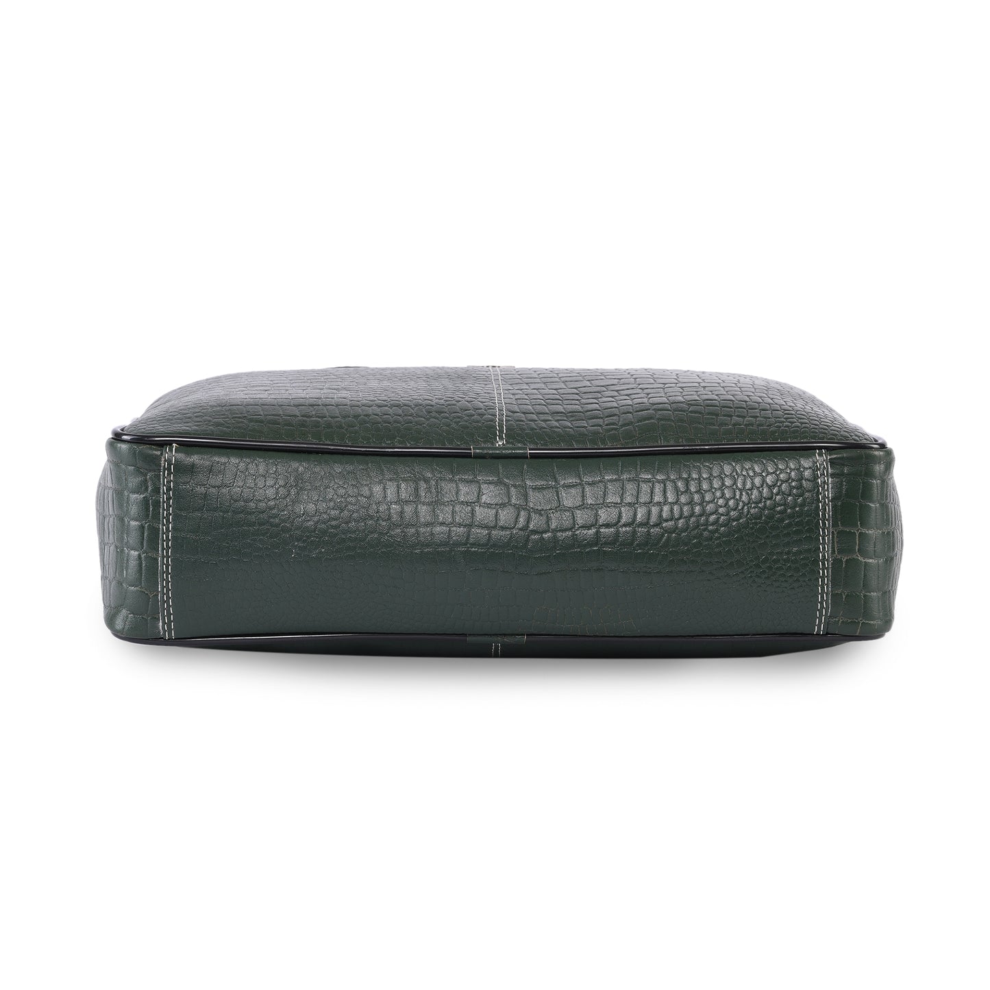 MARFIT Green Crocodile Leather Laptop Messenger Bag