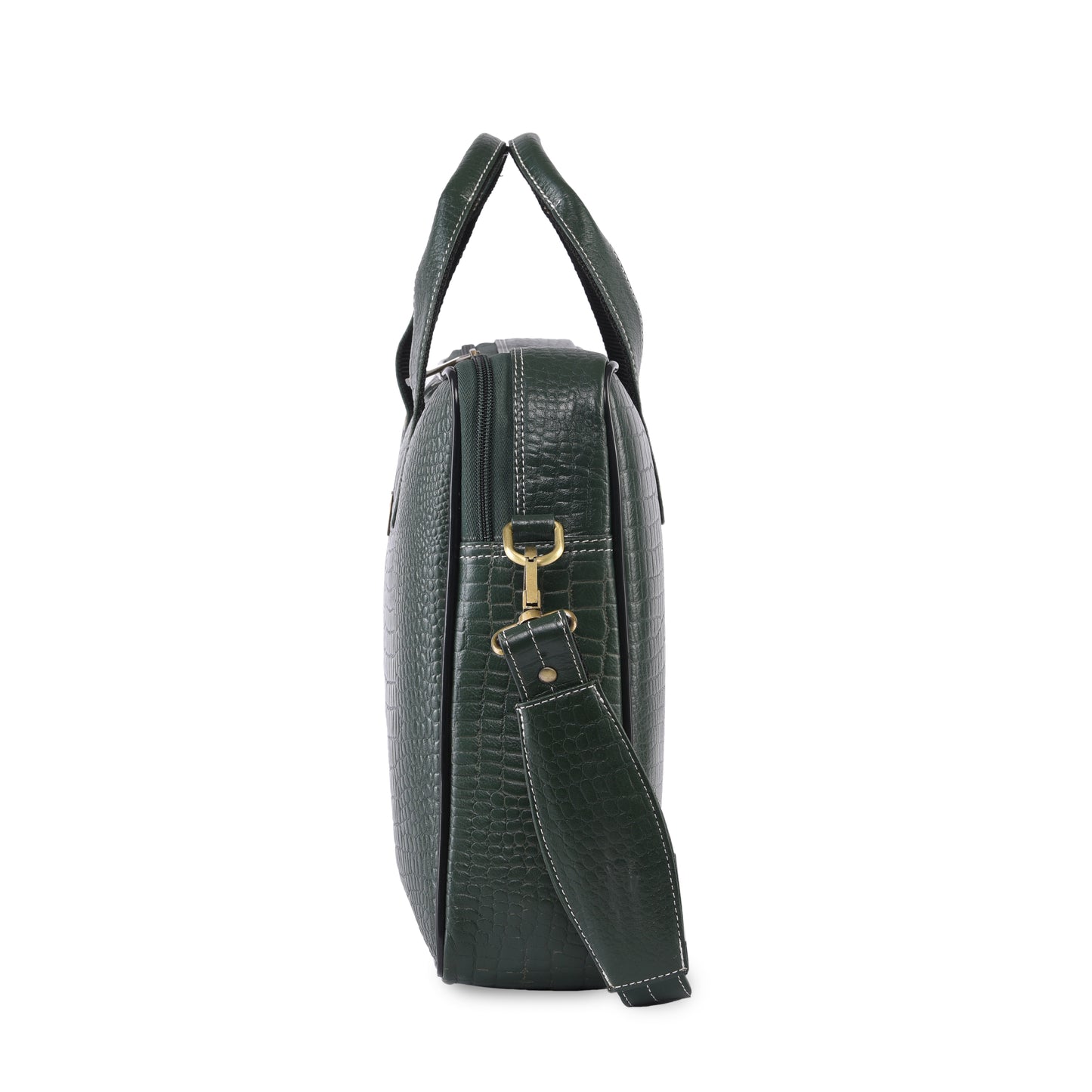 MARFIT Green Crocodile Leather Laptop Messenger Bag