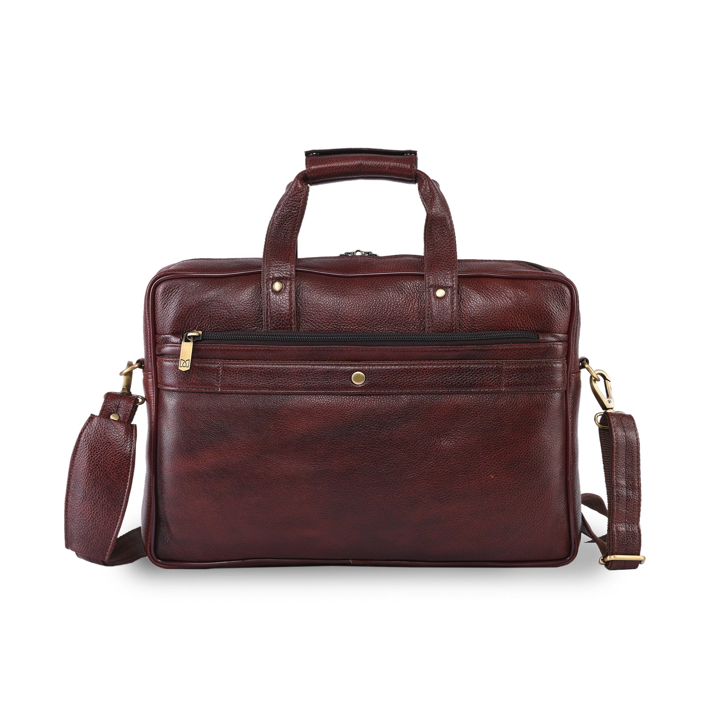 MARFIT Brown Genuine Leather Messenger Bag – Multi Pocket Laptop Office Bag