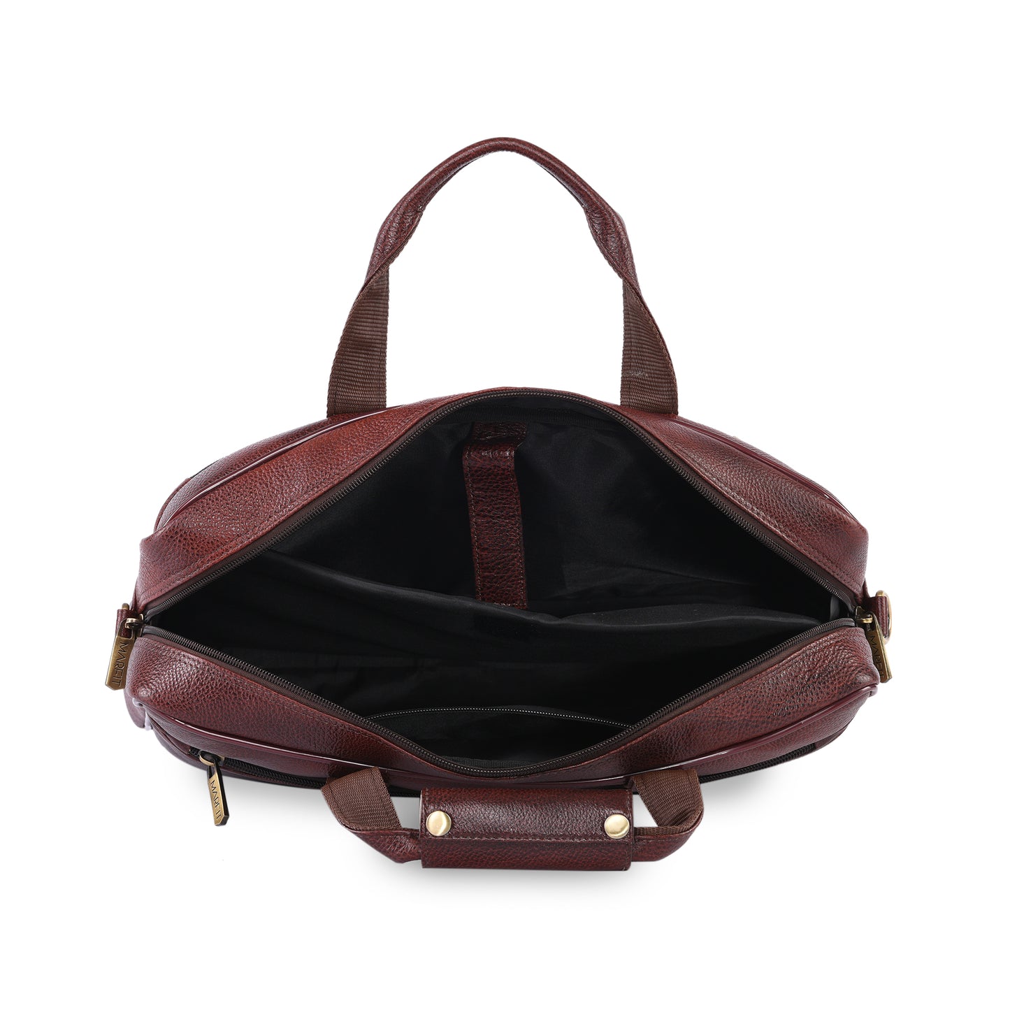 MARFIT Brown Genuine Leather Messenger Bag – Multi Pocket Laptop Office Bag