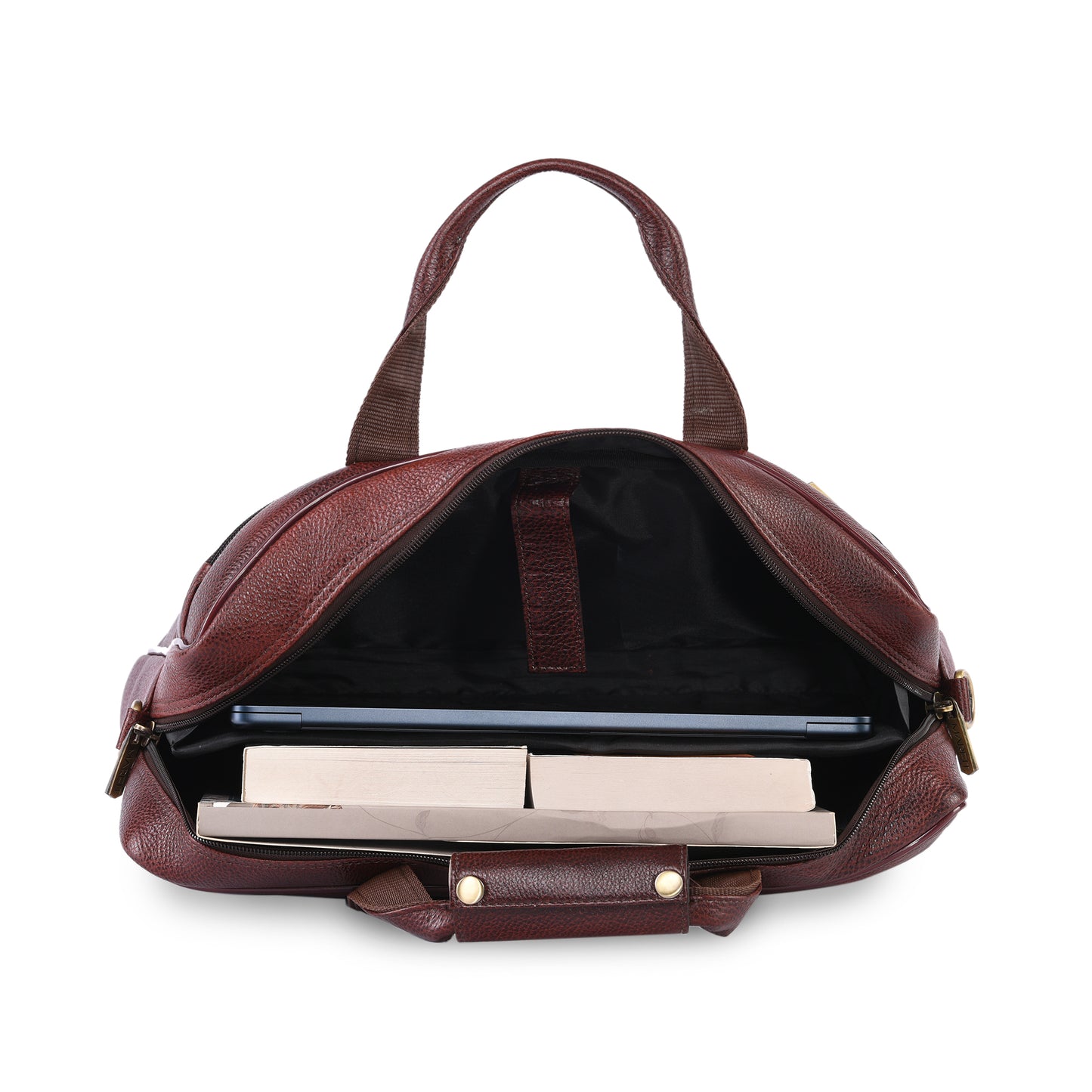 MARFIT Brown Genuine Leather Messenger Bag – Multi Pocket Laptop Office Bag