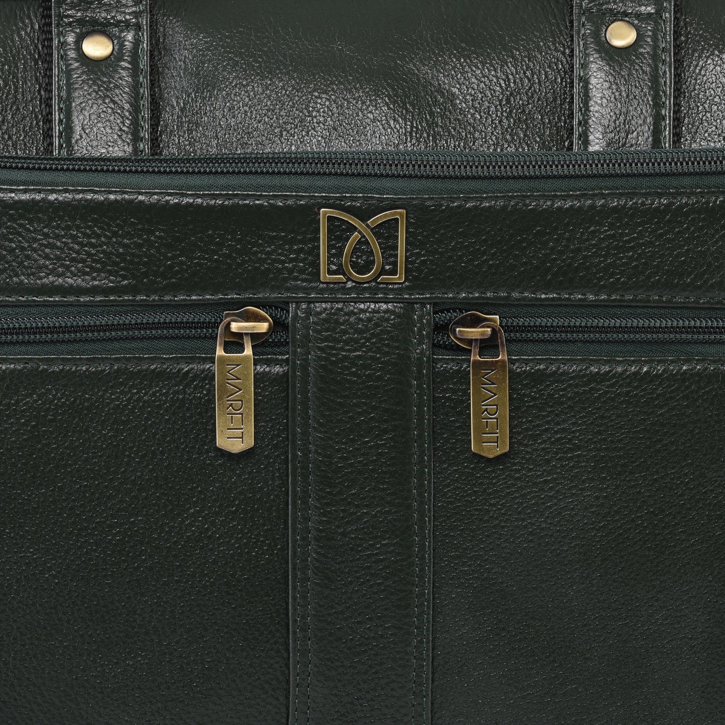 MARFIT Green Genuine Leather Messenger Bag – Multi Pocket Laptop Office Bag