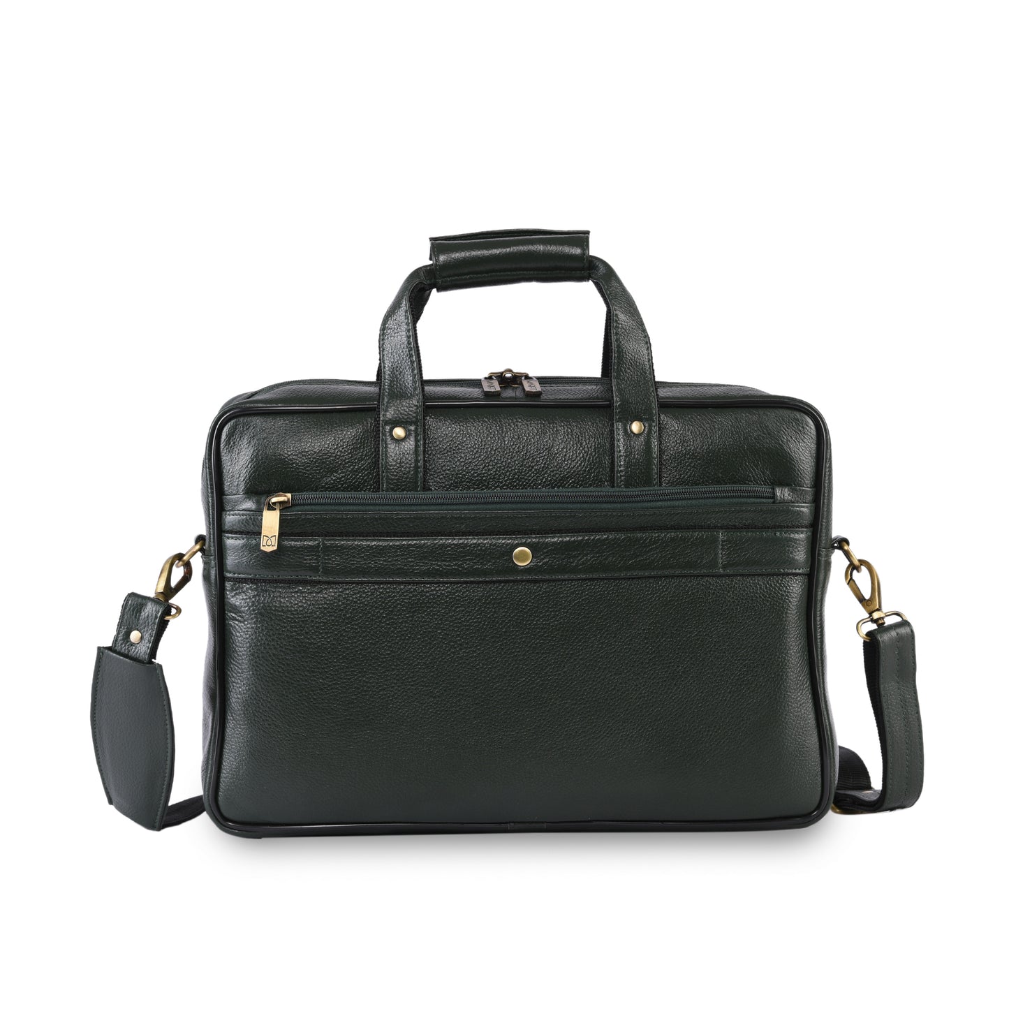 MARFIT Green Genuine Leather Messenger Bag – Multi Pocket Laptop Office Bag
