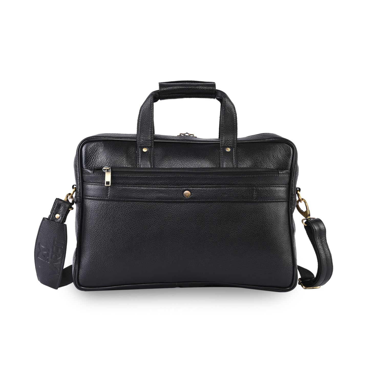 MARFIT Black Genuine Leather Messenger Bag – Multi Pocket Laptop Office Bag