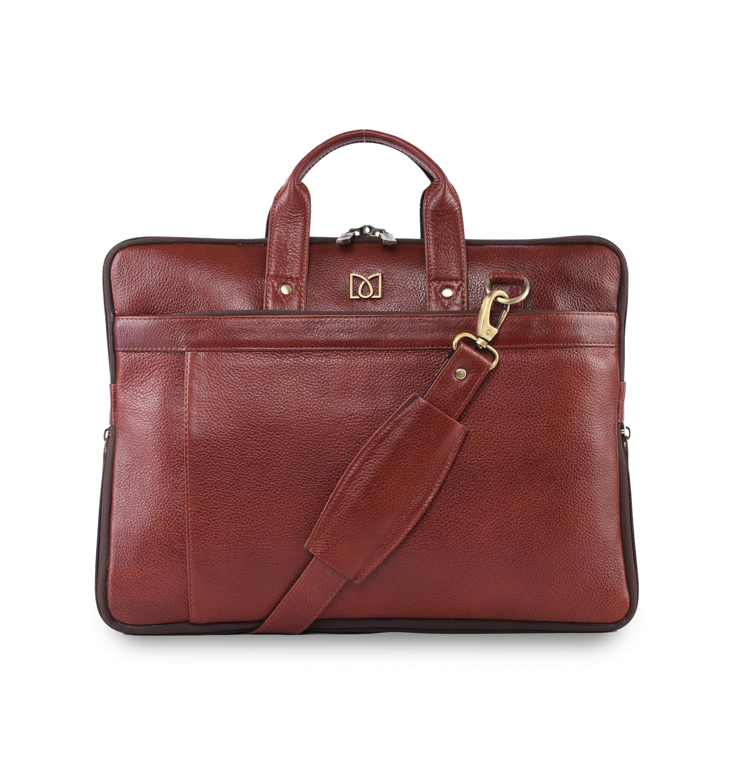 MARFIT Expandable Genuine Leather Laptop Messenger Bag – Brown | Premium Office Briefcase with Shoulder Strap