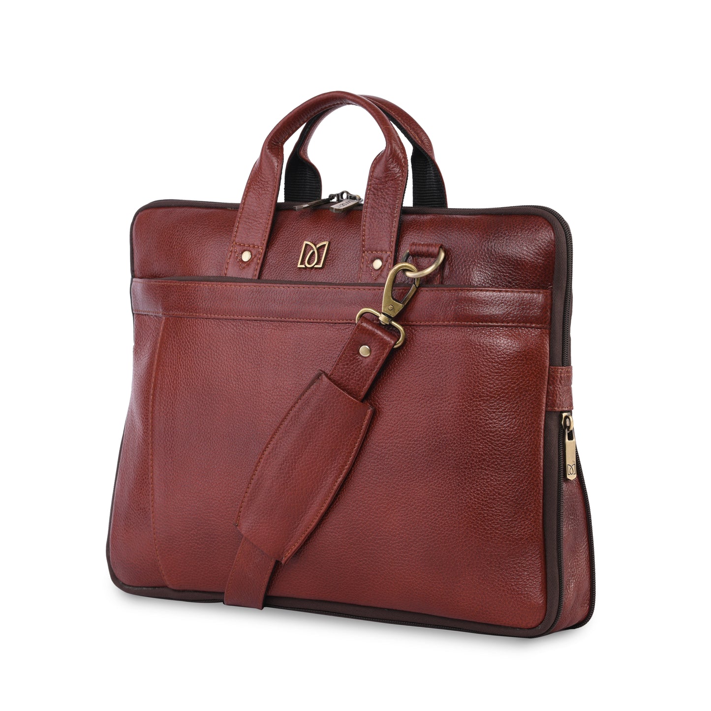 MARFIT Expandable Genuine Leather Laptop Messenger Bag – Brown | Premium Office Briefcase with Shoulder Strap